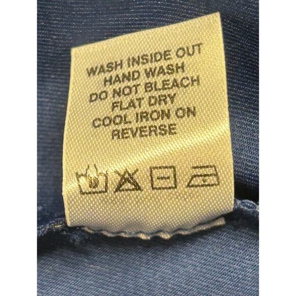 Cabana Life Blue & Gold Off-Shoulder Tassel Dress - Size Large - Picture 7 of 7